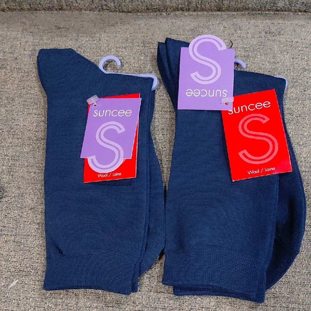 70% Merono Wool Unisex Blue Socks 2 Pairs